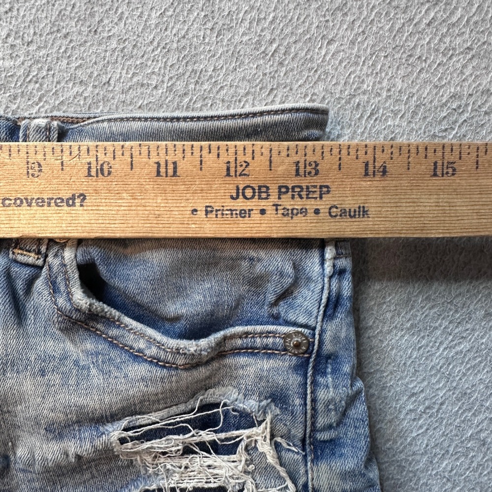 American Eagle Shorts Women 2 Blue Hi-Rise Shortie Distressed Next Level Stretch - Picture 6 of 10